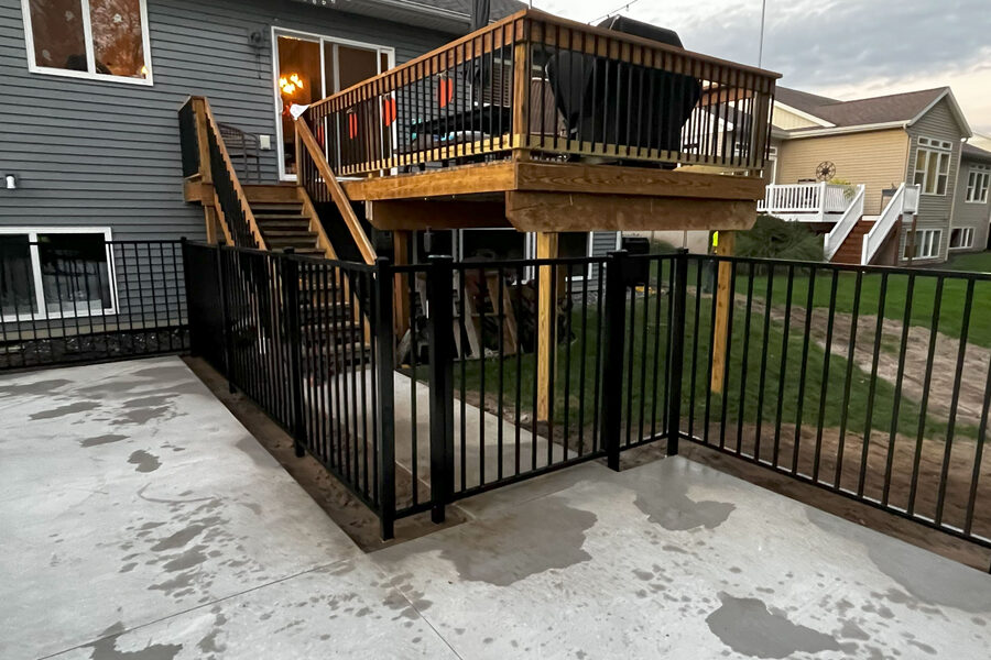 Cedar privacy fence surrounding a Grand Rapids backyard