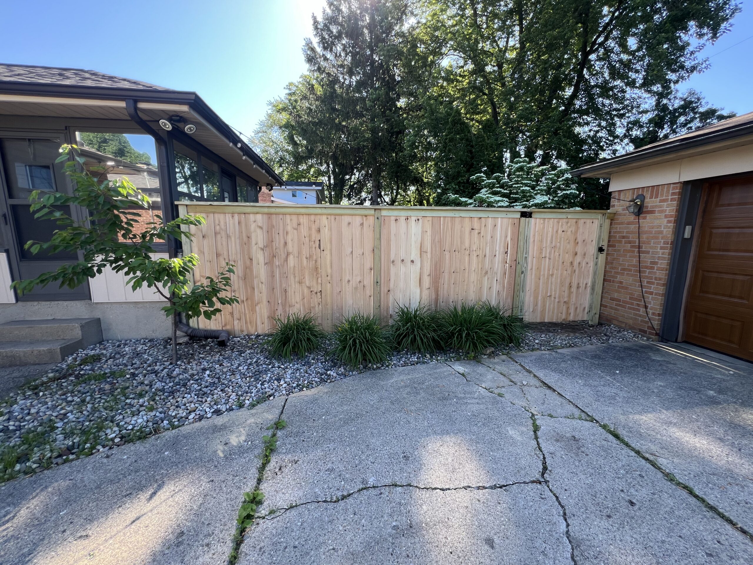 Residential wood privacy fence in Grand Rapids